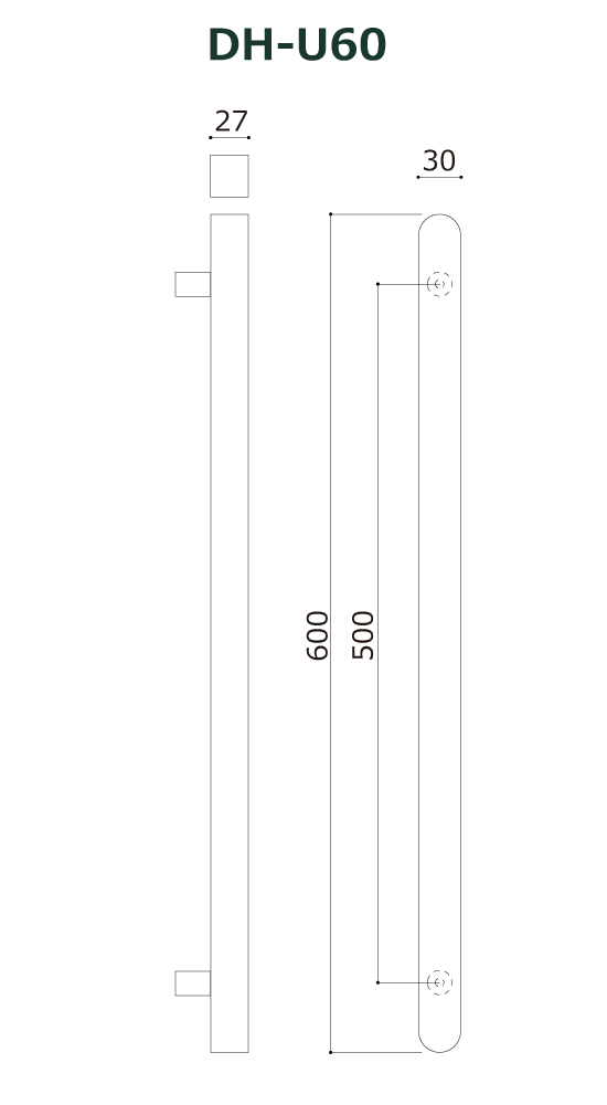 木製ドアハンドル DH-U60